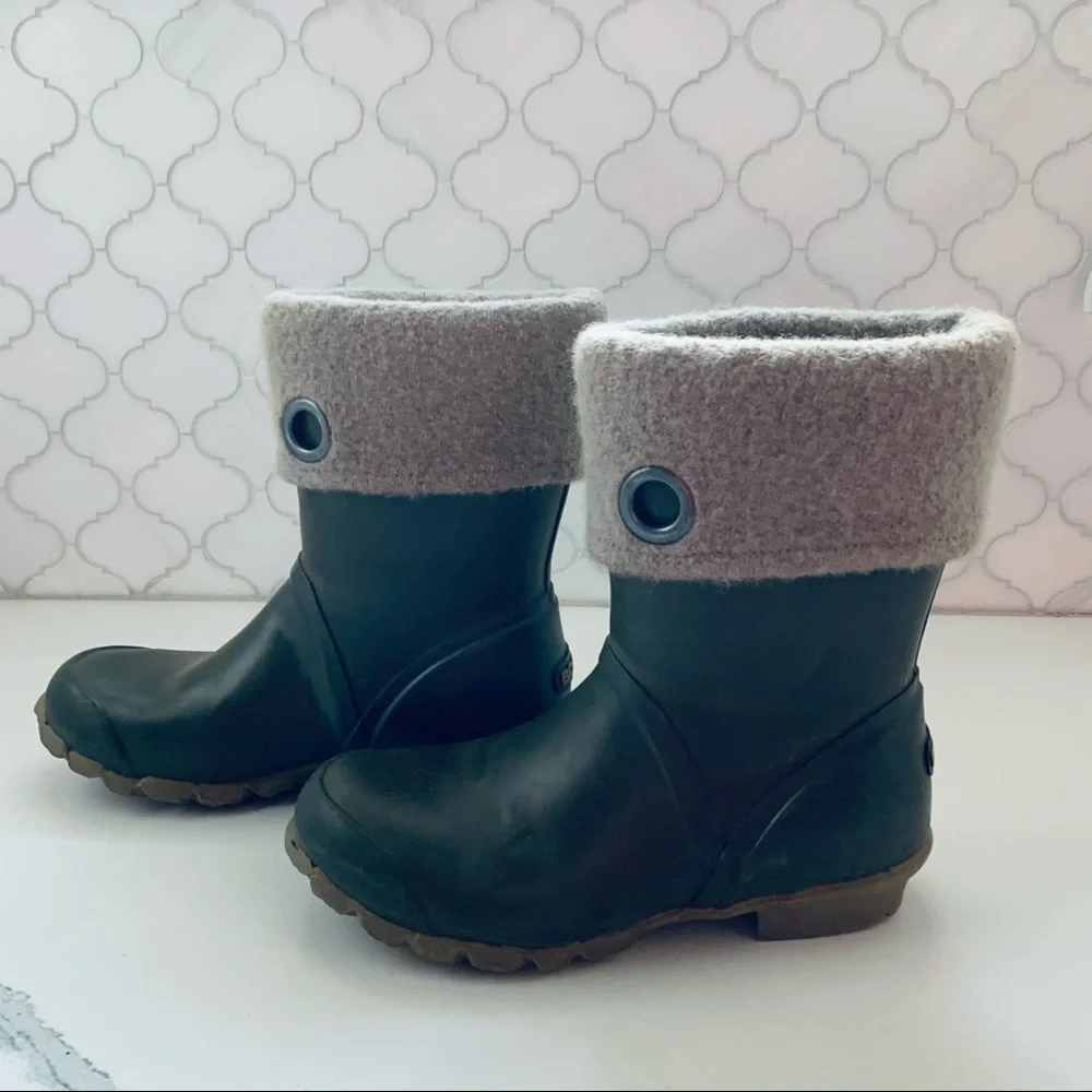 Bogs Becca Solids Waterproof Rain Boots Dive Green 6 - Picture 3 of 8